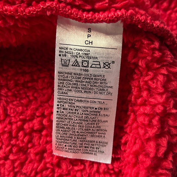 Old navy Sherpa red full zip jacket size small - Picture 4 of 5